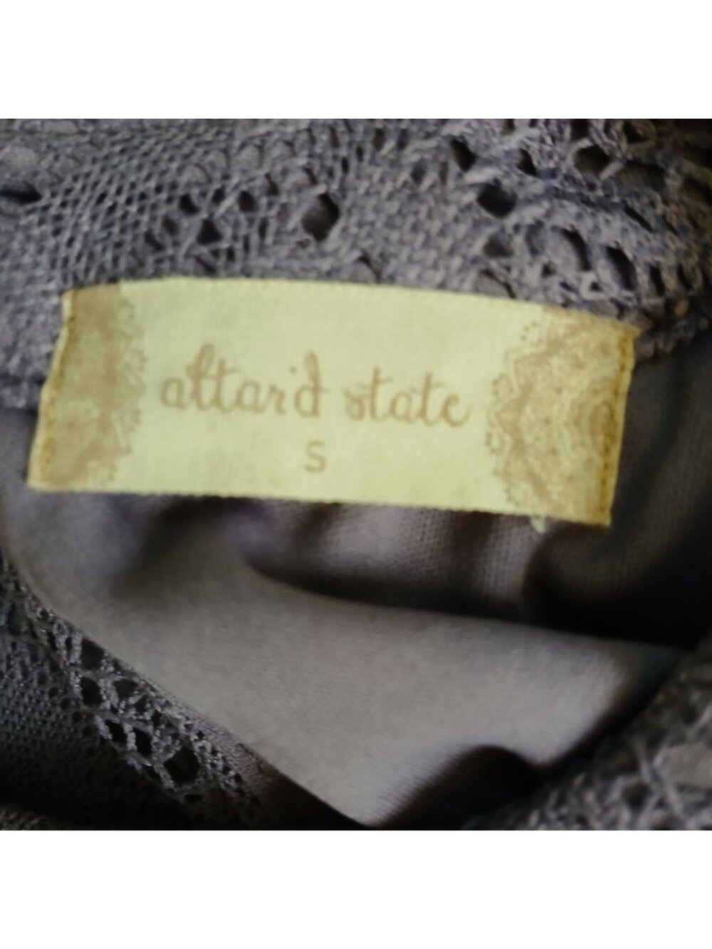 Altar'd State Purple Lace Sleeveless Midi Dress Sz S Lined Button NWT #I-12 - Picture 5 of 12